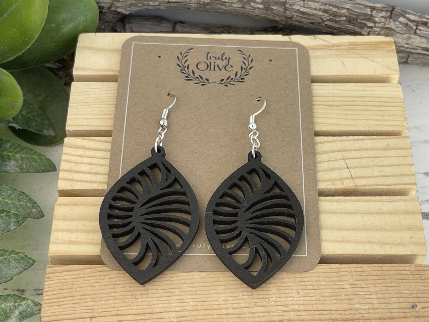 Stylish Geometric Wood Earrings