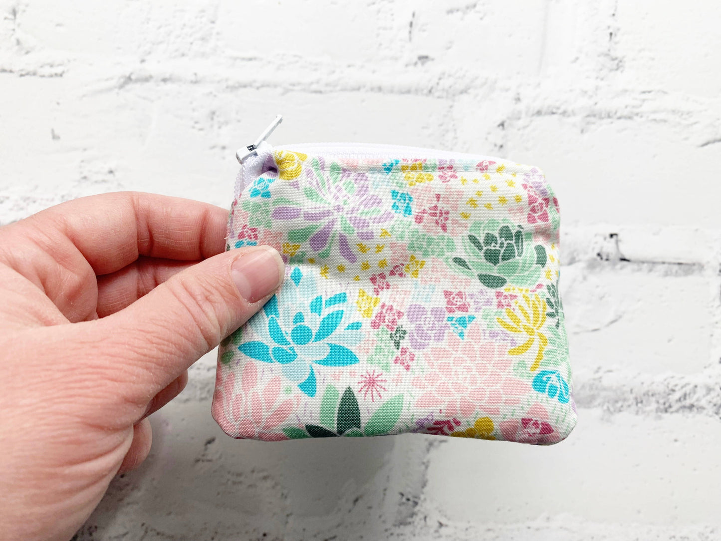 Small Fabric Pouch-Pastel Florals