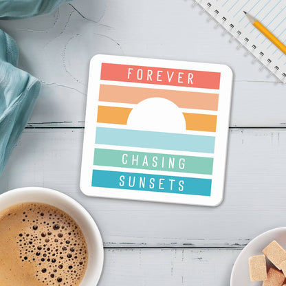 Forever Chasing Sunsets PVC Coaster