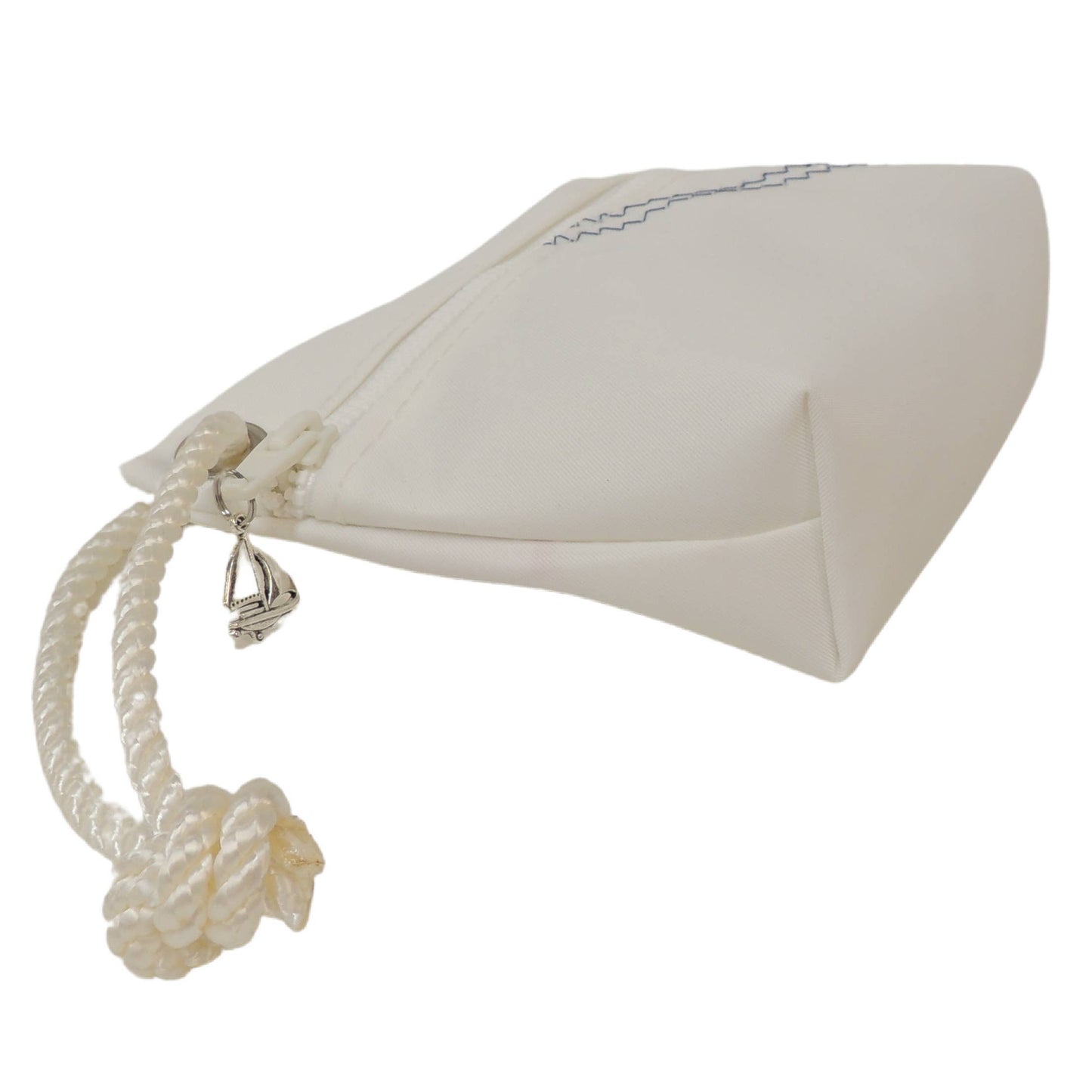 White Sailcloth wristlet