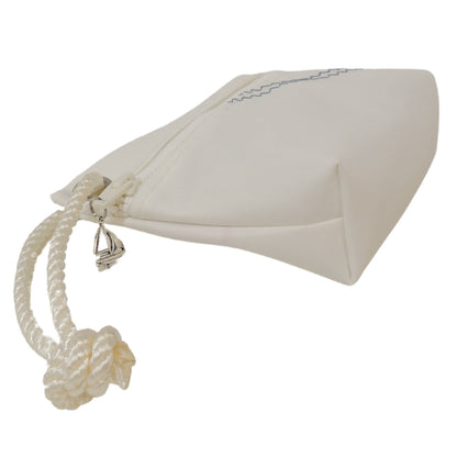 White Sailcloth wristlet