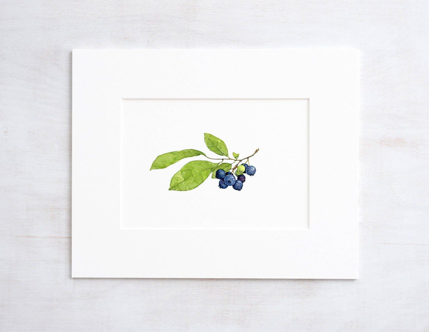 Blueberries Botanical Watercolor Print, Botanical Watercolor