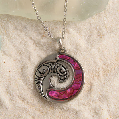 - Abalone Shell Wave Pendant Necklace Beach Jewelry