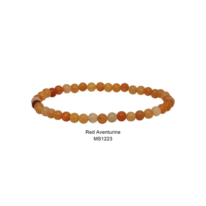 Mini Gemstone 4mm Beaded Stretch Bracelets