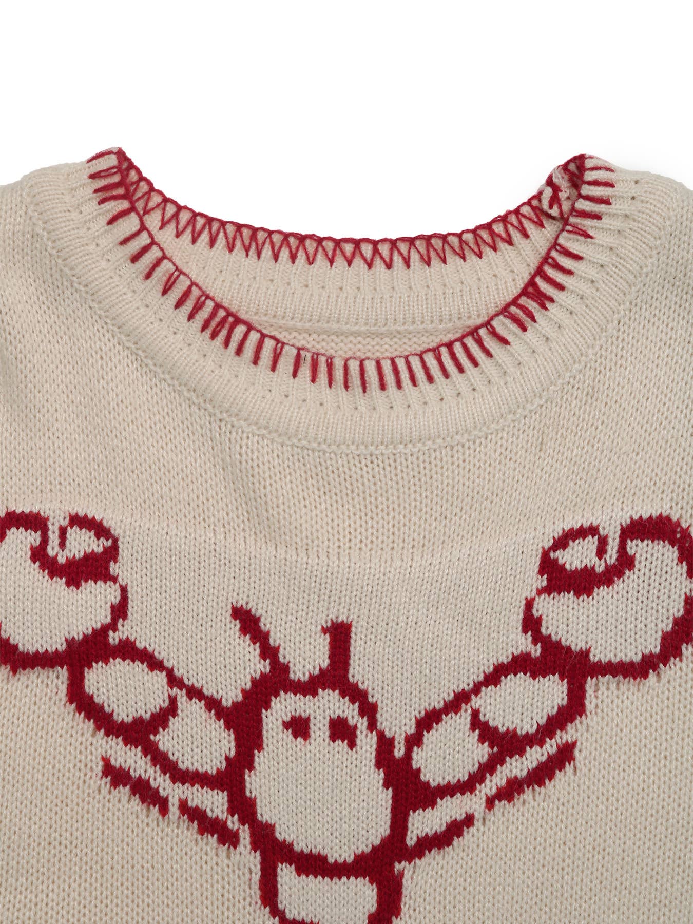 Contrast Trim Lobster Ecru Sweater