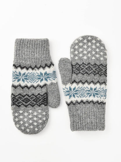 Gloving - Unisex Warm Snowflake Knit Mittens