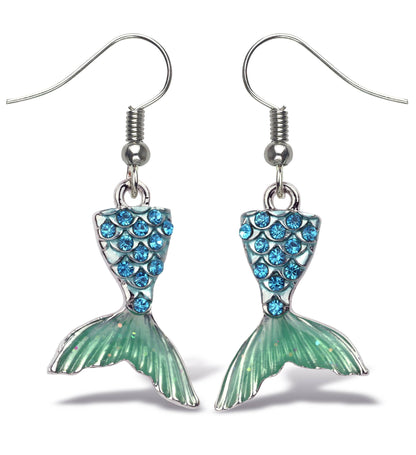 Sparkling Earrings - Mermaid Tail