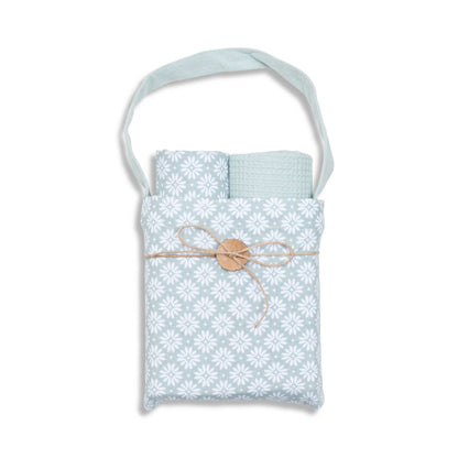 3 Piece Mint Floral Kitchen Tea Towel Set