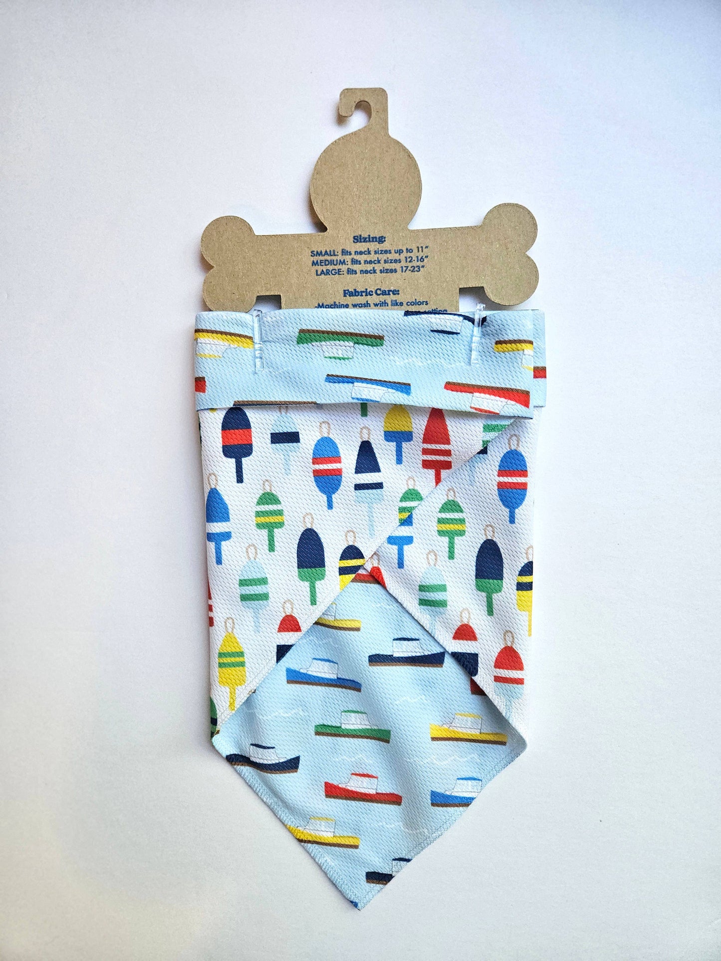 Lobster Boats and Buoys Reversible Tie-On Dog Bandana