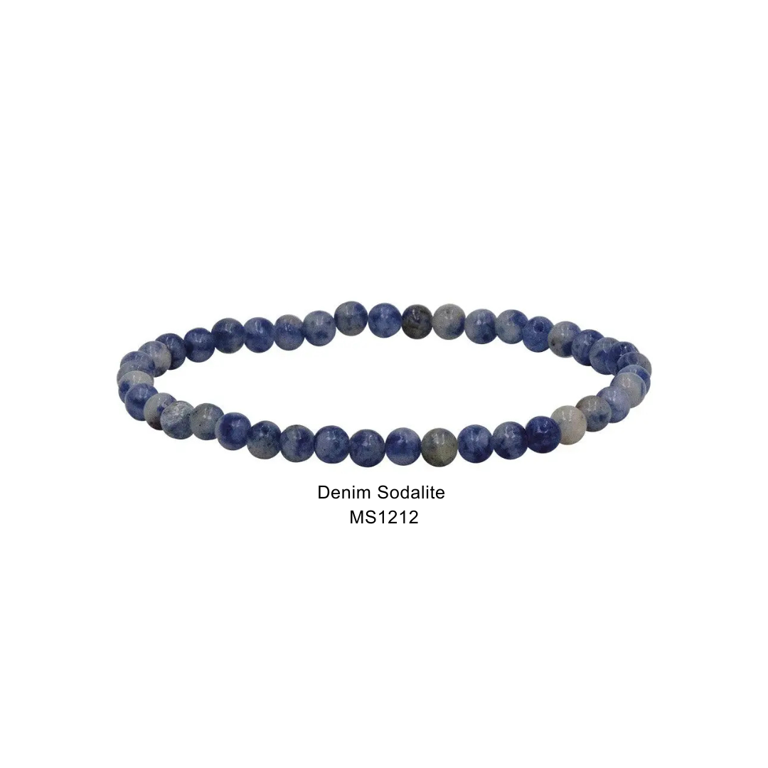 Mini Gemstone 4mm Beaded Stretch Bracelets