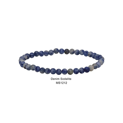 Mini Gemstone 4mm Beaded Stretch Bracelets