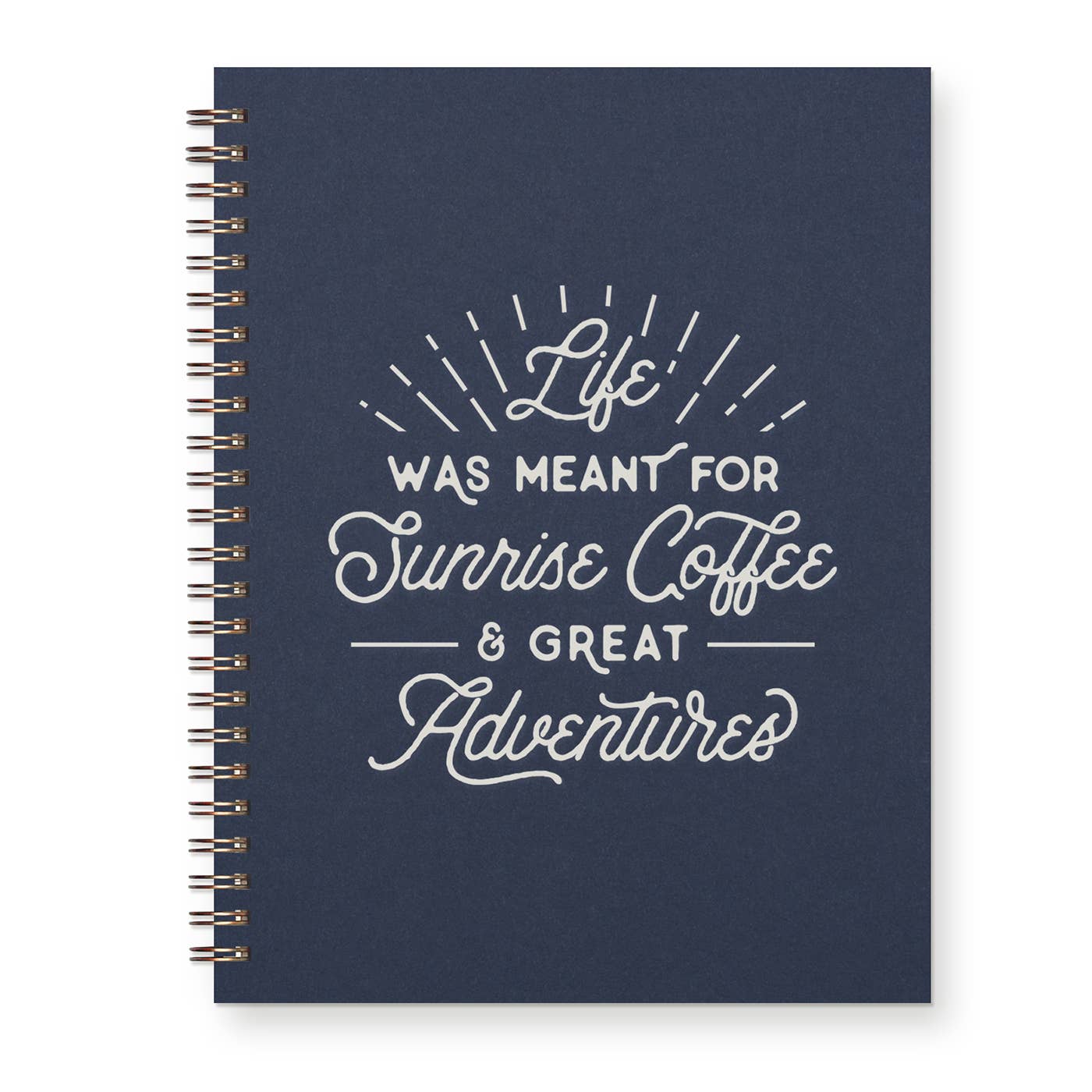 Sunrise Coffee Journal: Lined Notebook: Deep Blue Cover | White Ink