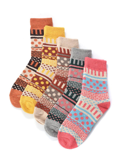Rufia - 1 Pair of Bohemian Wool-Blend Socks