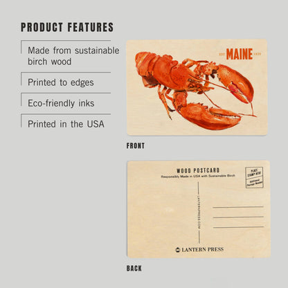 Maine Lobster WOOD POSTCARD