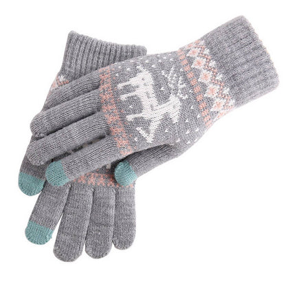 Reindeer  KNITTED WARM TOUCH SCREEN GLOVES