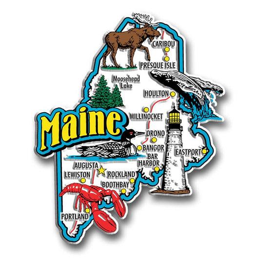 Maine Jumbo State Magnet, Made in USA