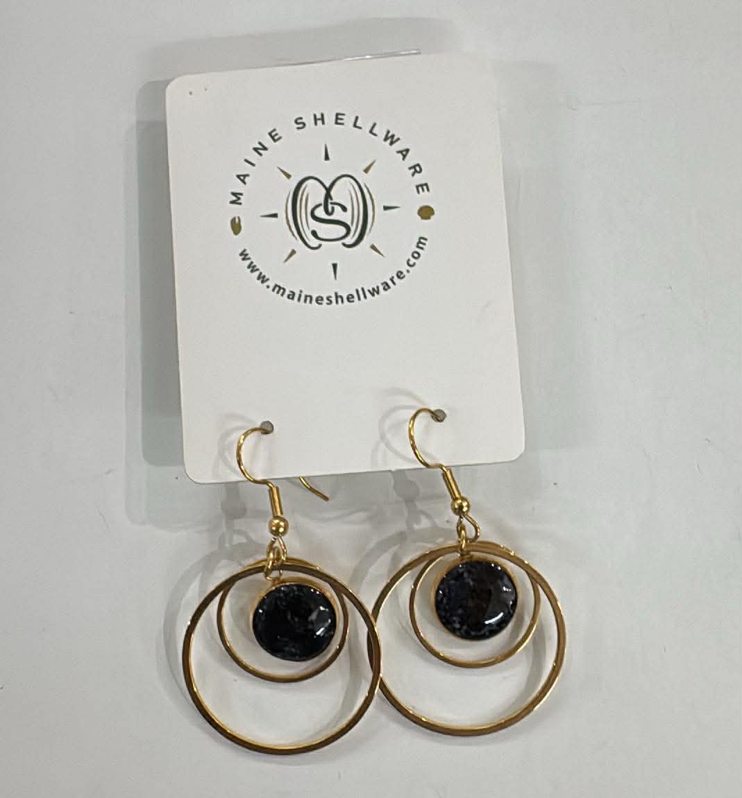 Maine Shellware  Gold Double Circlet Earring