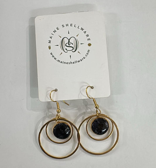 Maine Shellware  Gold Double Circlet Earring