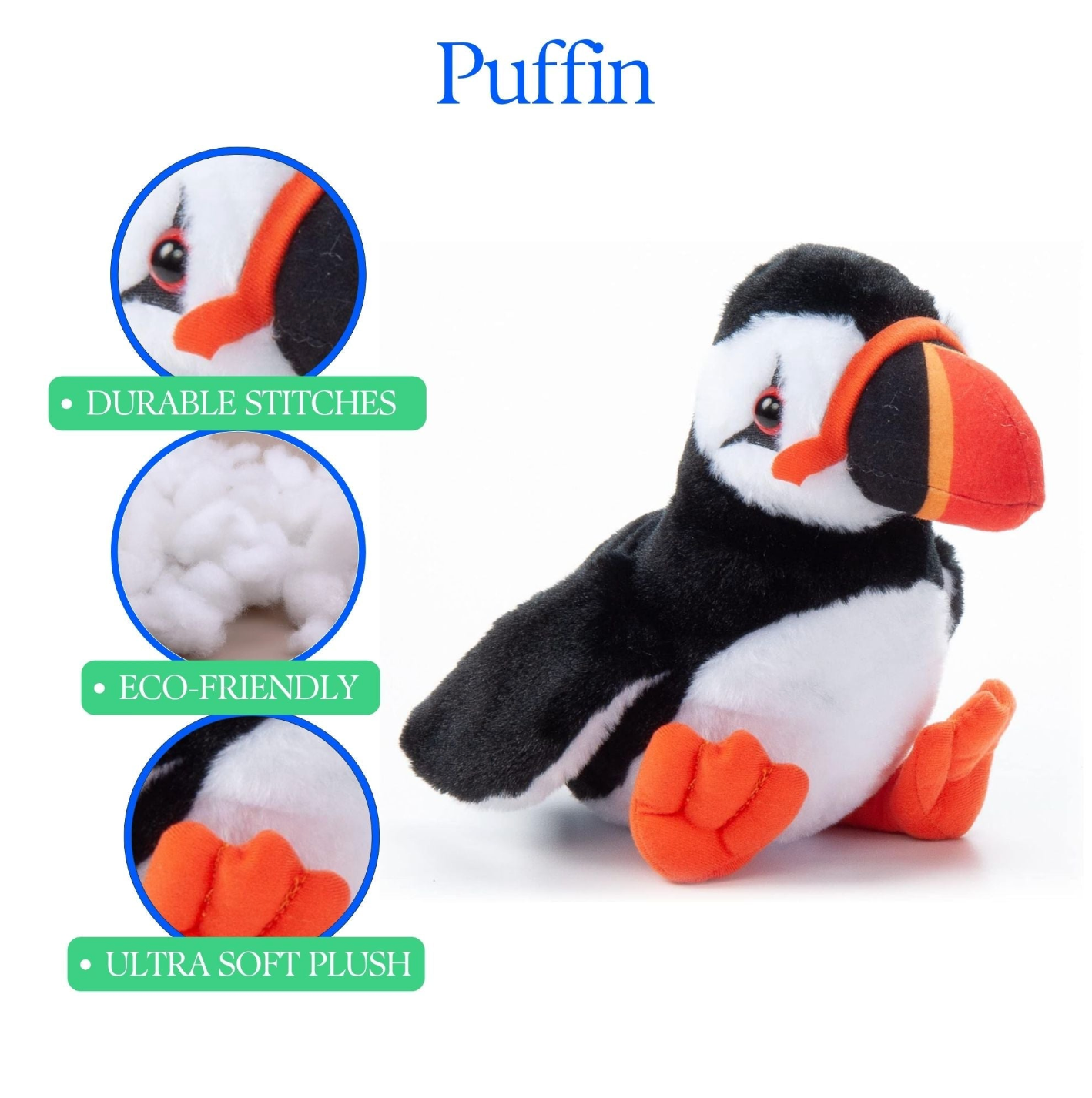 8" (20cm) Wild Onez Puffin Bird Wild Life