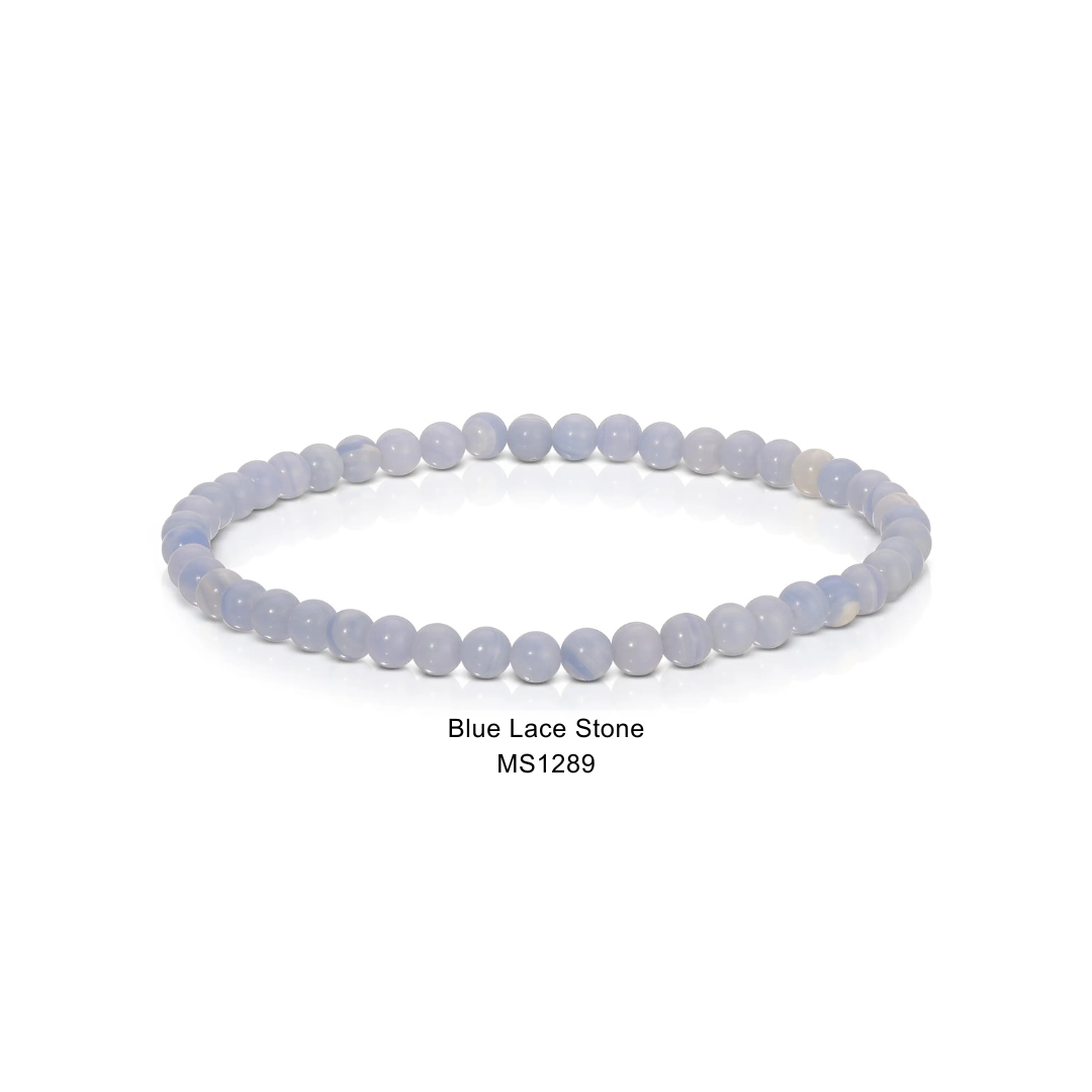 Mini Gemstone 4mm Beaded Stretch Bracelets