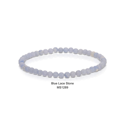 Mini Gemstone 4mm Beaded Stretch Bracelets