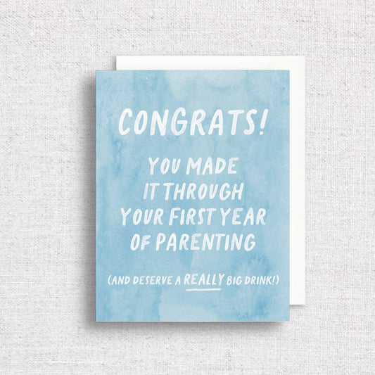 First Year of Parenting Greeting Card | Card for New Parents