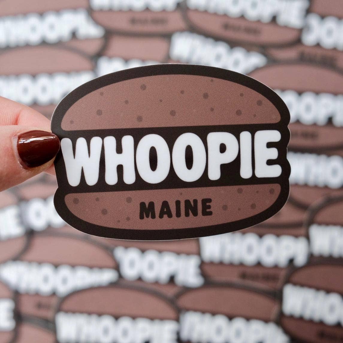 Maine Whoopie Pie Sticker — Original, Laminated, Waterproof