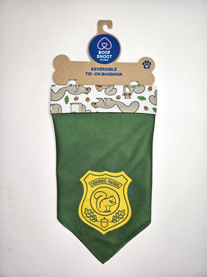 Squirrel Patrol Reversible Dog Bandana