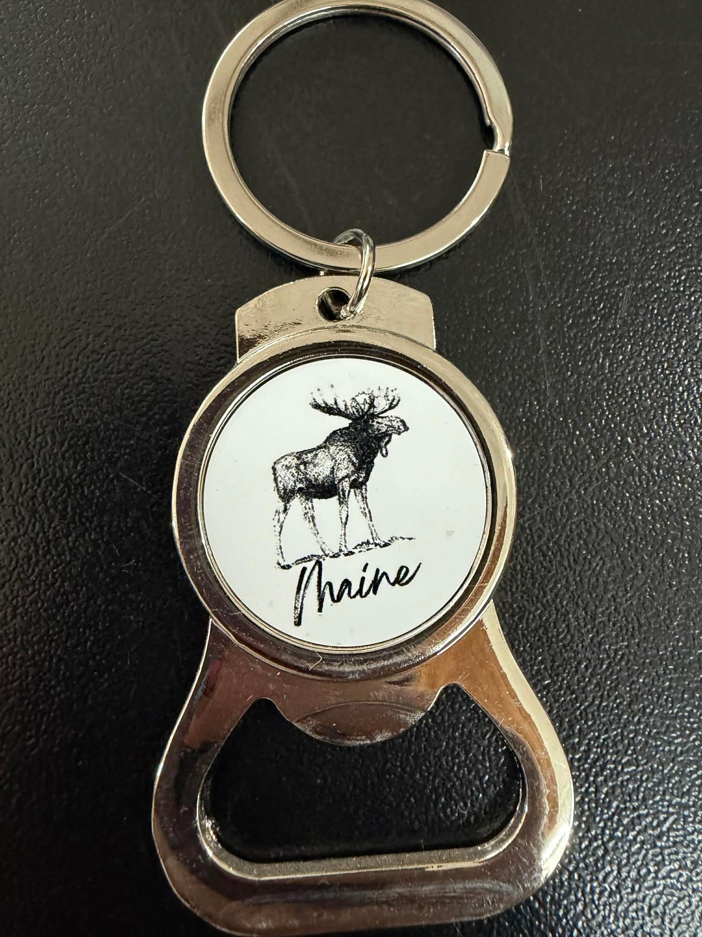 Maine themed keychain with bottle opener