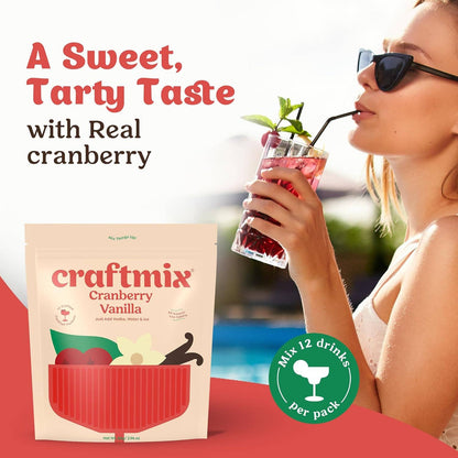 Cranberry Vanilla Cocktail / Mocktail Mixer - Single Packets