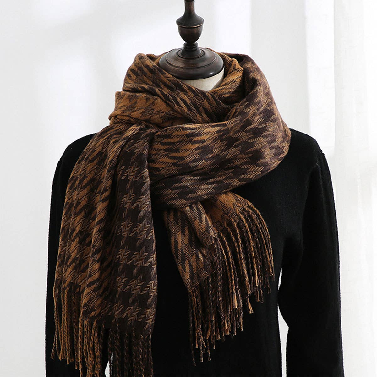Plaid Winter Scarf-Soft Thickened Shawl