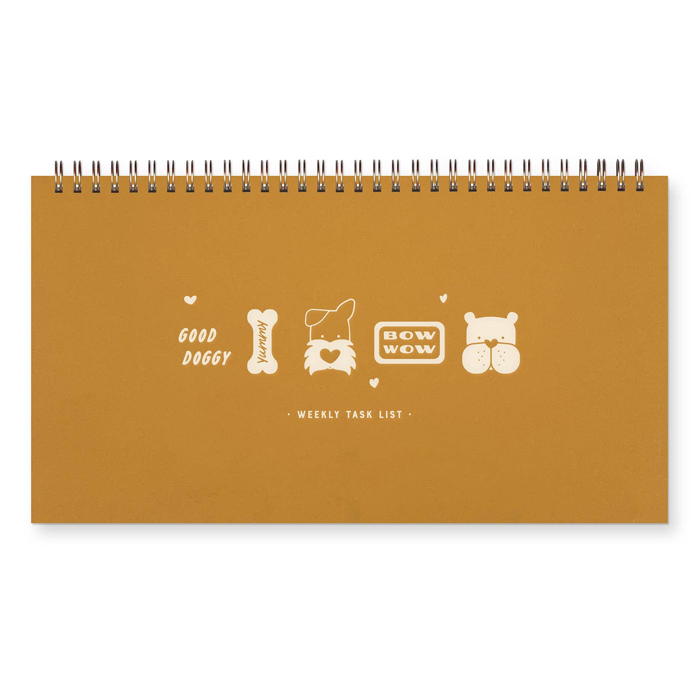 Bow Wow Dog Weekly Planner - Saffron: Saffron Cover | White Ink