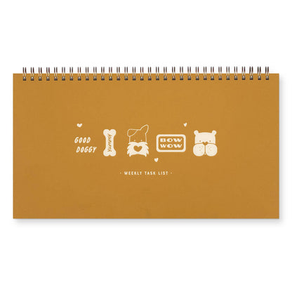 Bow Wow Dog Weekly Planner - Saffron: Saffron Cover | White Ink