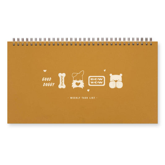 Bow Wow Dog Weekly Planner - Saffron: Saffron Cover | White Ink
