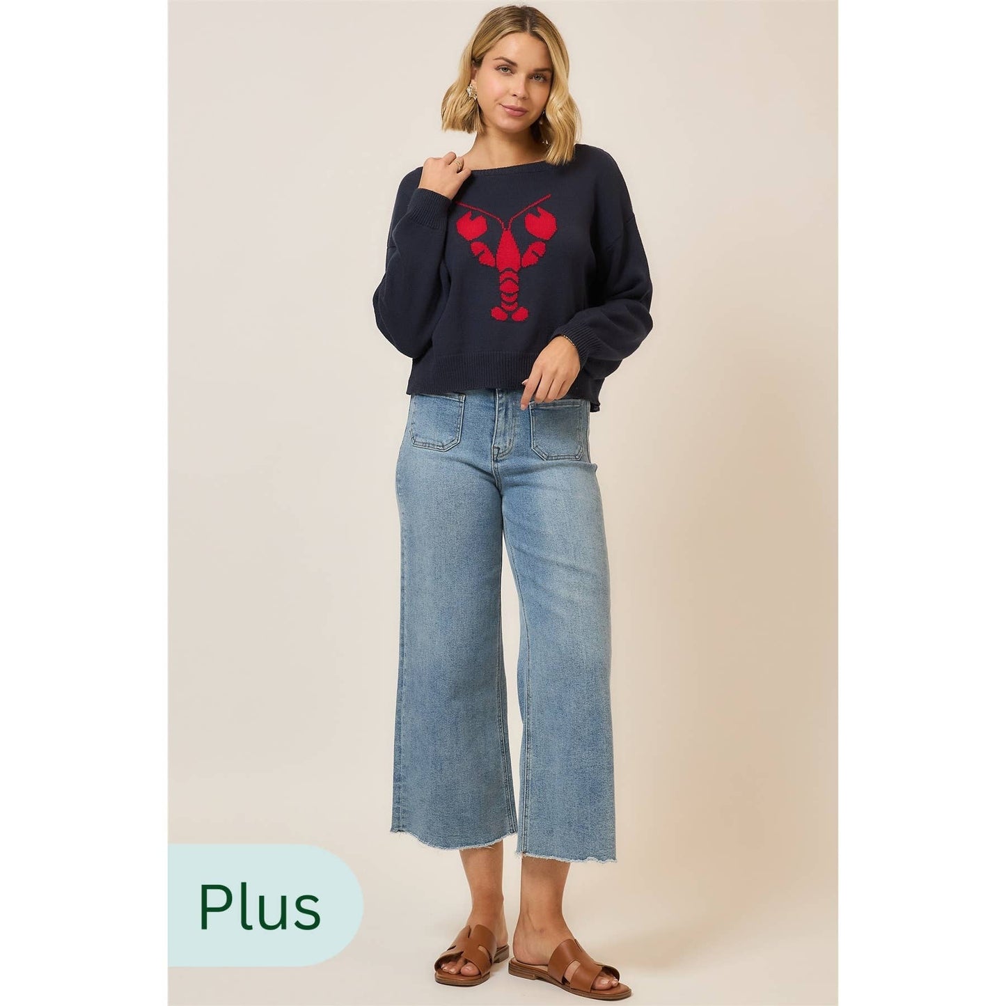 Boatneck Knit Lobster Sweater