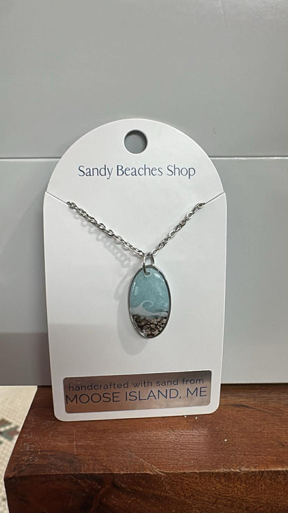 Custom Sand Necklaces Silver