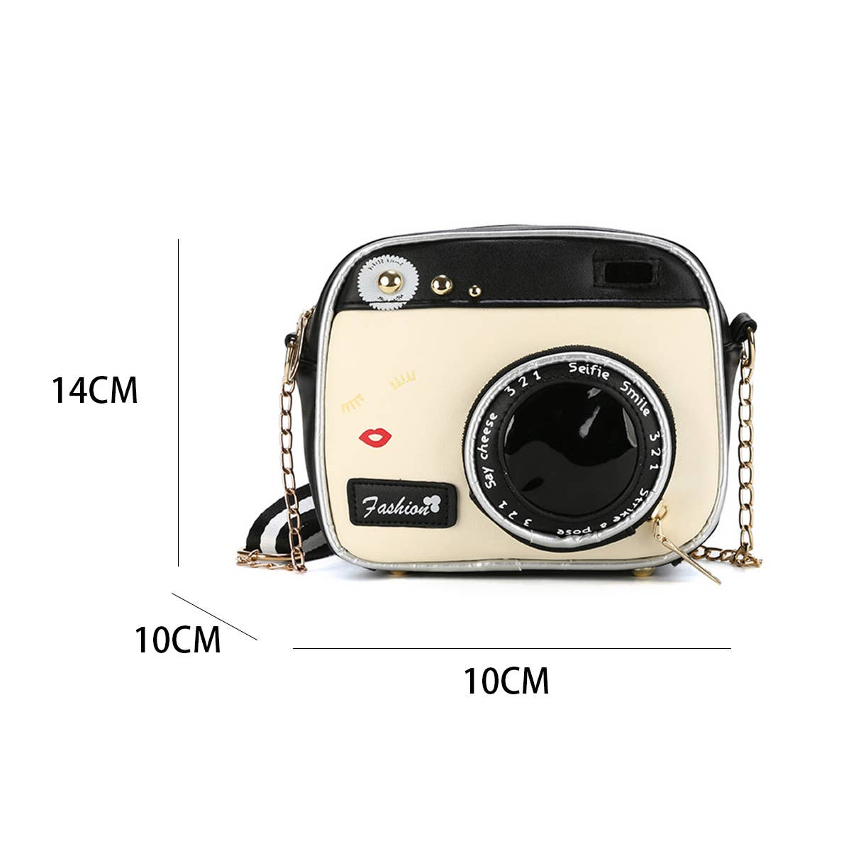 CAMERA-SHAPED SHOULDER BAG