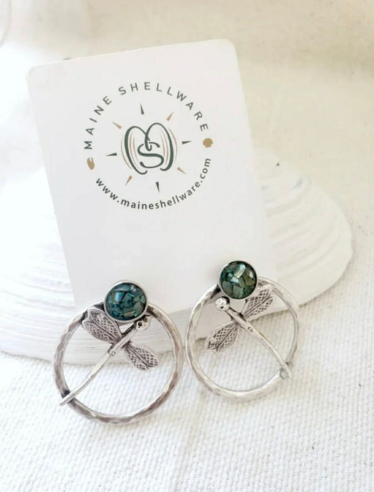 Maine Shellware Dragonfly Earrings