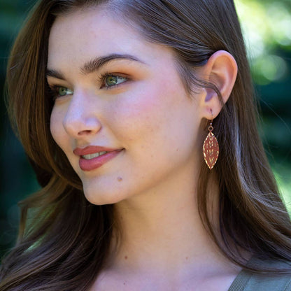 Patina Terracotta Lace Earrings