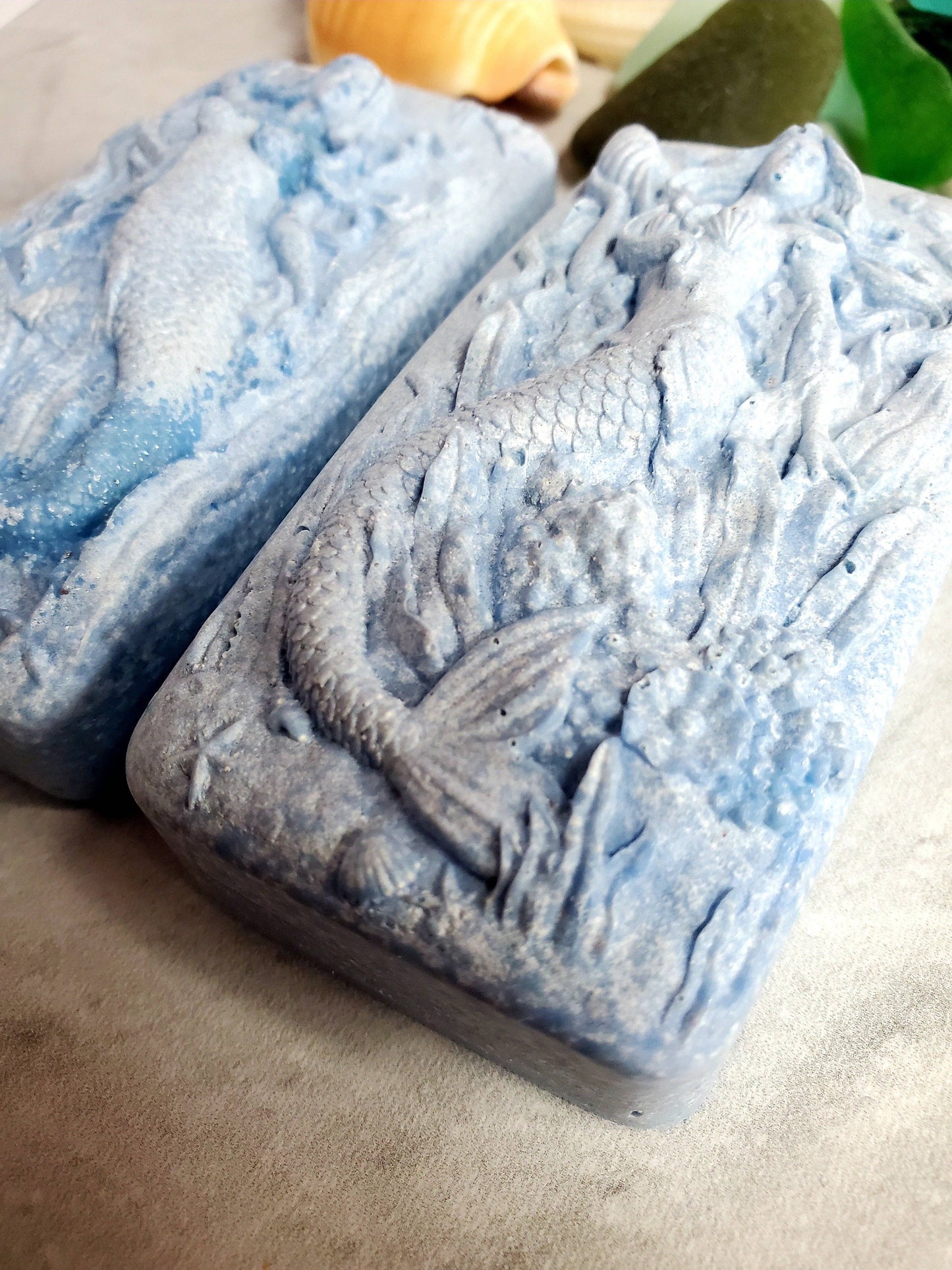 Wild Blueberry Hidden Sea Glass Salt Soap Bar MADE TO ORDER