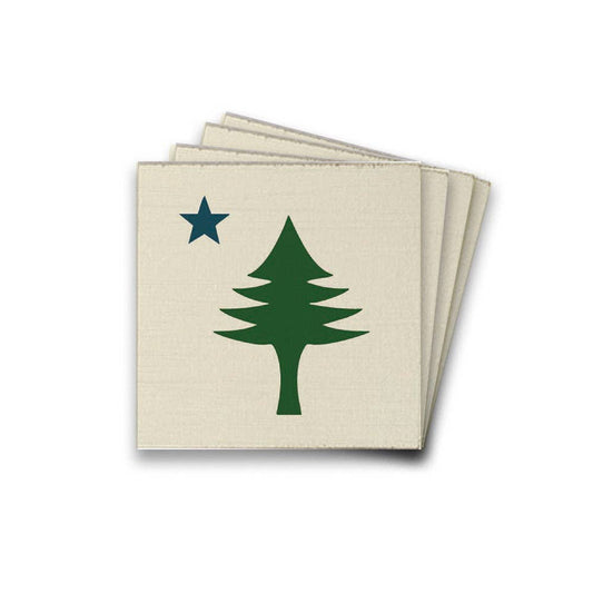 The Maine Flag Elements Coaster Set