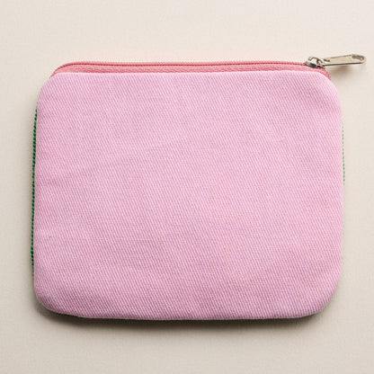 Beaded Sardine Tin Clutch | Pink Hand-Embroidered Sequin Zip Pouch