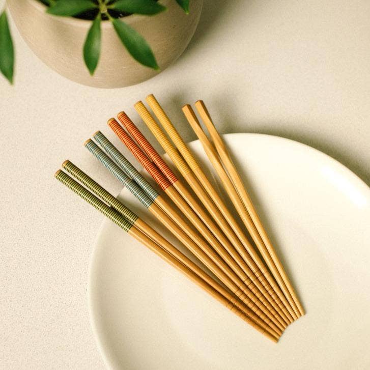 Bamboo Chopsticks - Set of 2 | Holiday Bestseller: Red