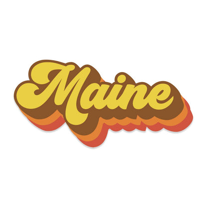 Maine Groovy 70s Colors Die Cut Vinyl Sticker