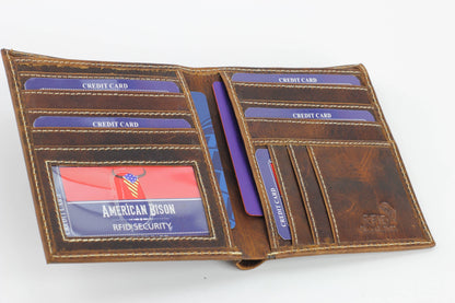 Hunter Leather Men's Hipster Wallet RFID 8020
