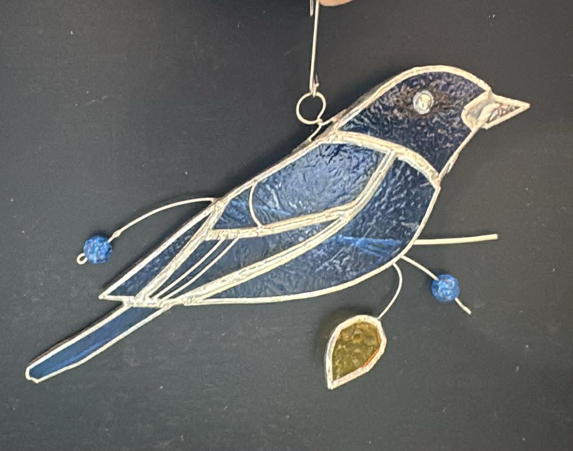Cliff Indigo Bunting Stained Glass