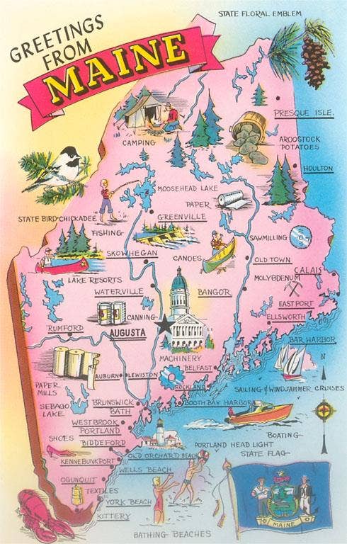 Maine Map Magnet