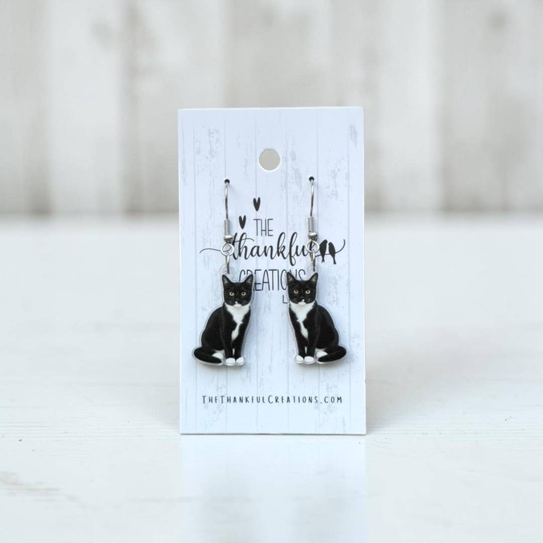 Cat Earrings | Handmade Acrylic Feline Jewelry