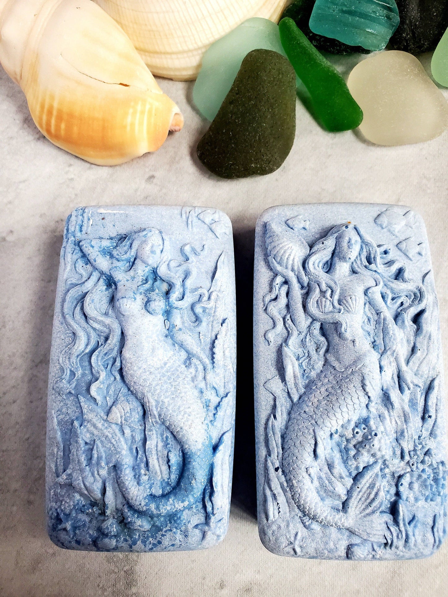 Wild Blueberry Hidden Sea Glass Salt Soap Bar MADE TO ORDER
