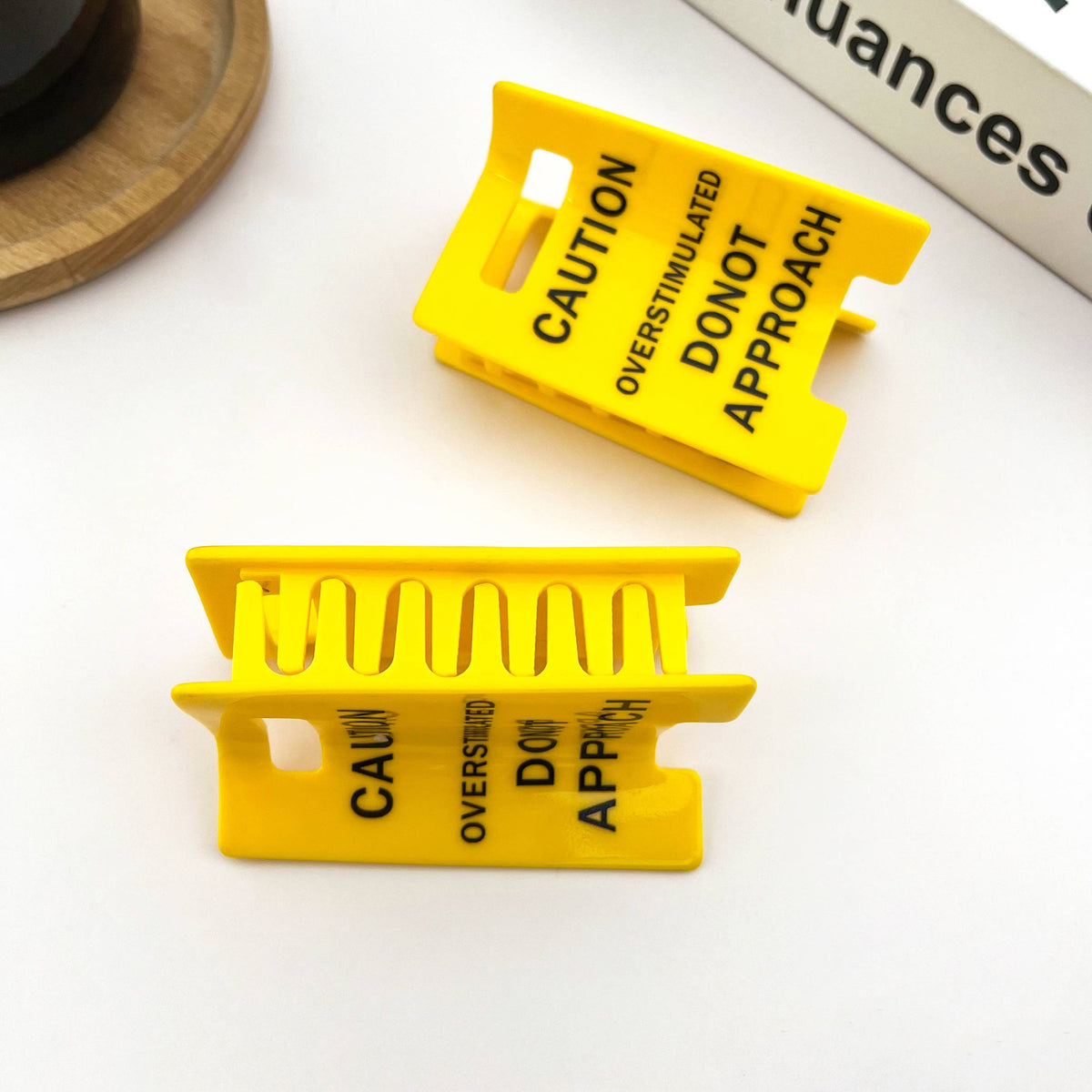 Caution Sign Hair Claw Clip, Fun Hair Clip